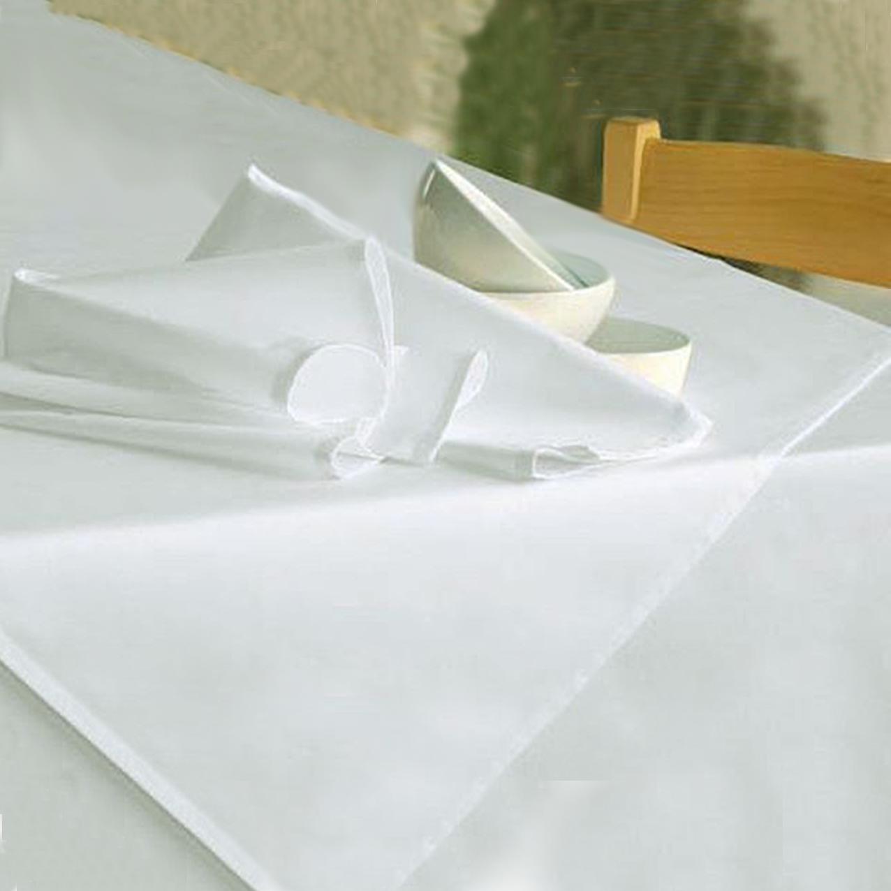 Table topper Klara, white, without pattern, 100x100