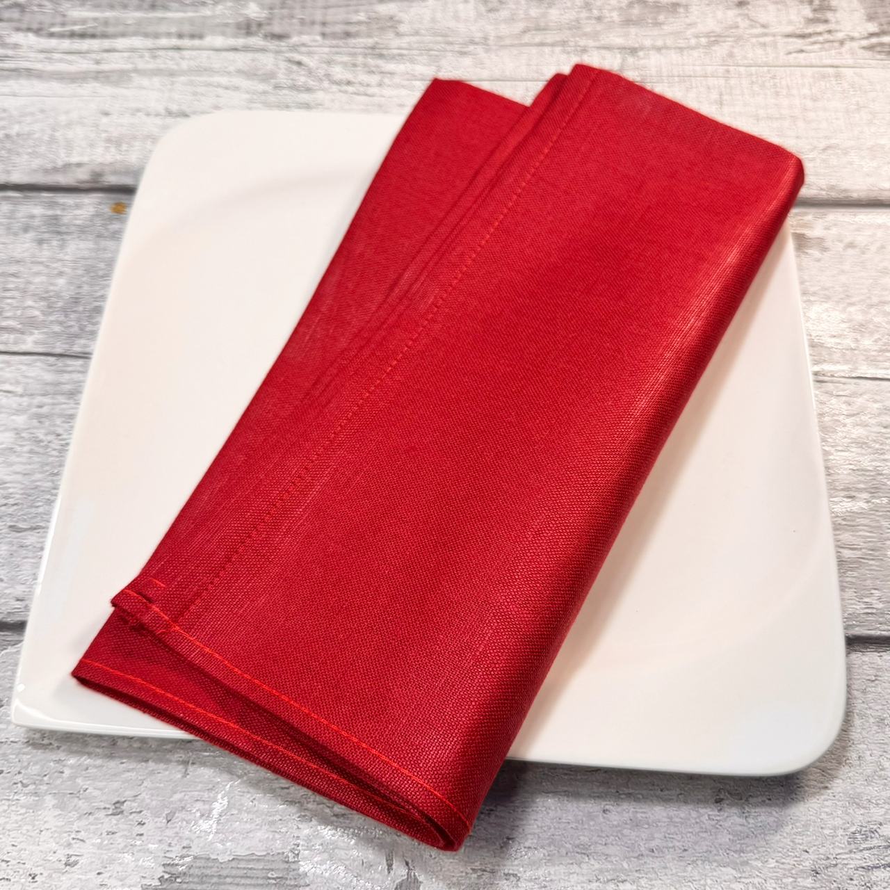 Halbleinen-Serviette rot