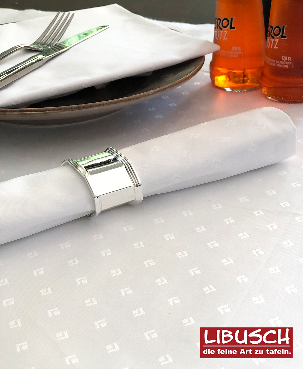 Damast-Tischdecke Leila weiss