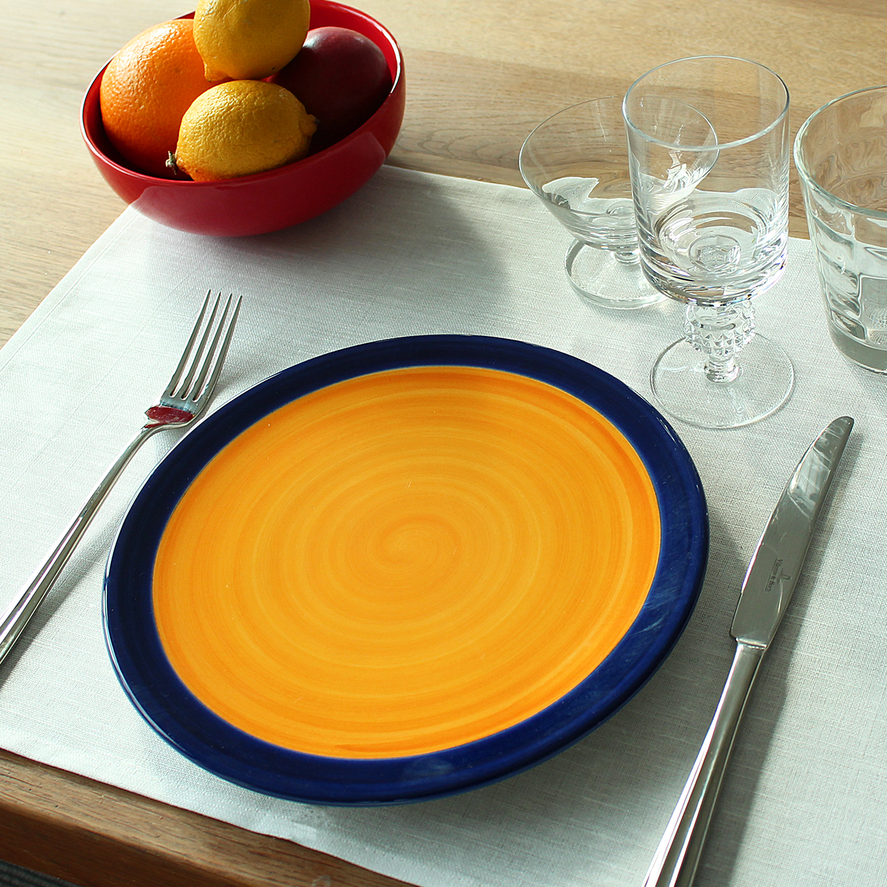 Half-linen placemats white
